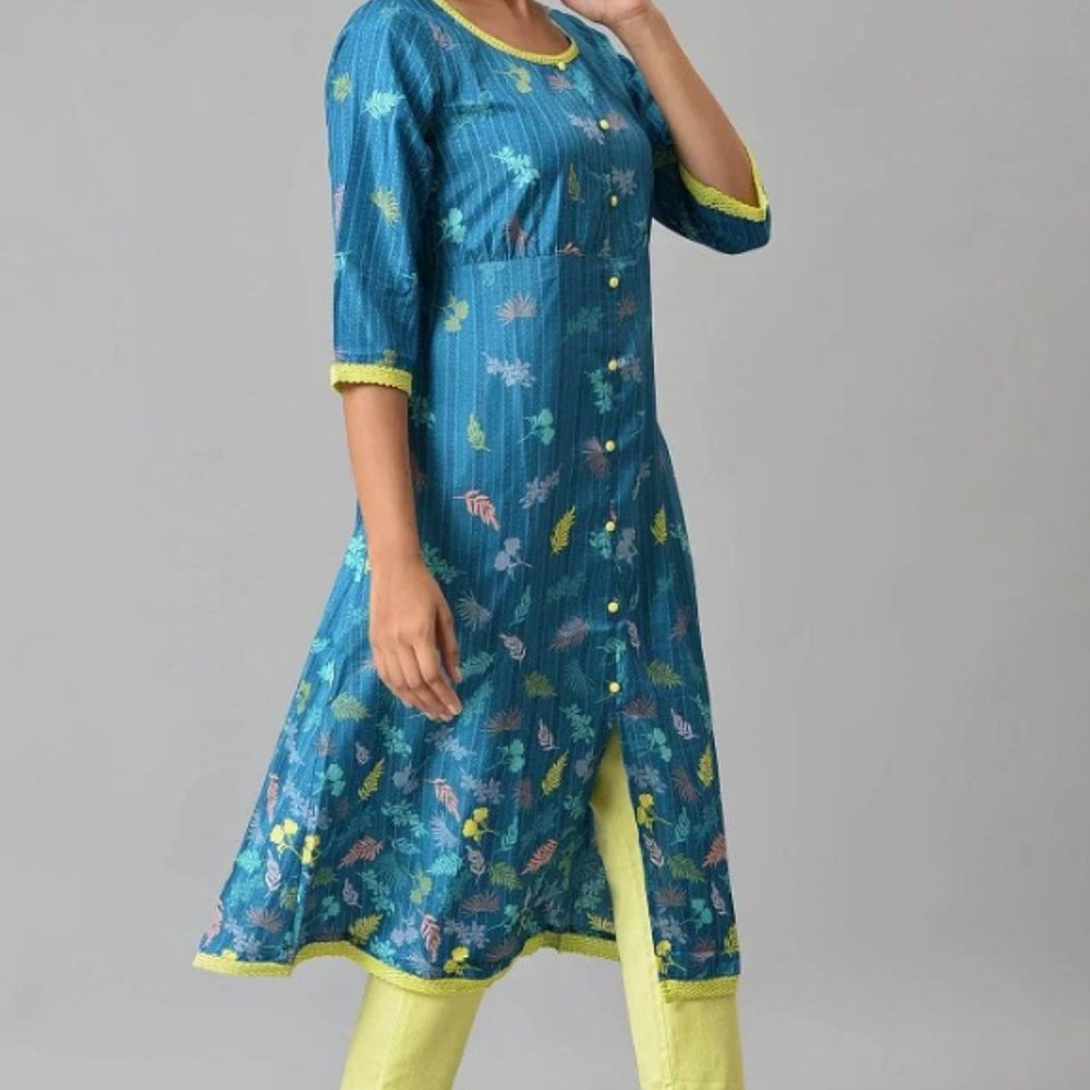 Indian Women's Kurta Mid-Length Long Sleeved + Leggings